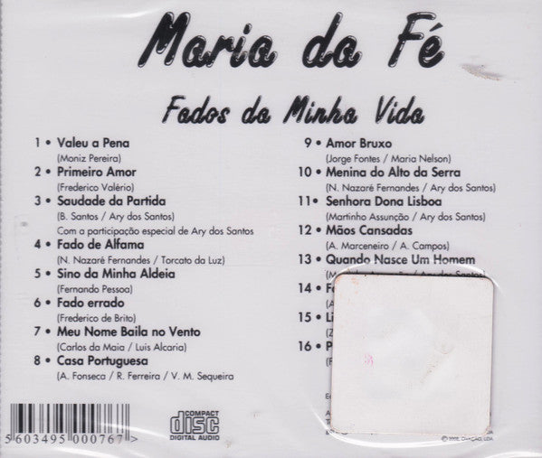 Maria Da Fé : Fados Da Minha Vida  (CD, Comp)