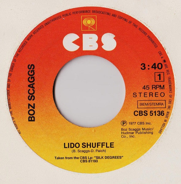 Boz Scaggs : Lido Shuffle (7", Single)