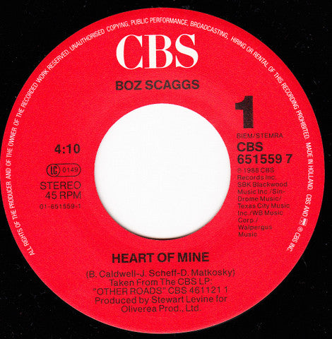 Boz Scaggs : Heart Of Mine (7", Single)