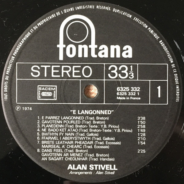 Alan Stivell : E Langonned = A Langonnet (LP, Album, Pap)