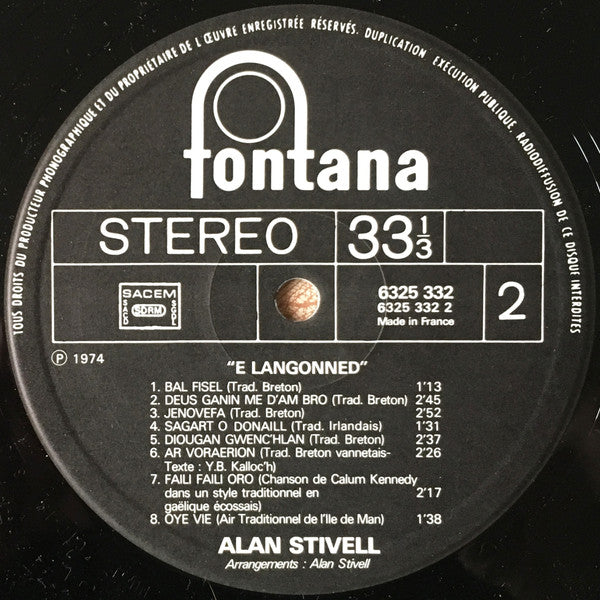 Alan Stivell : E Langonned = A Langonnet (LP, Album, Pap)