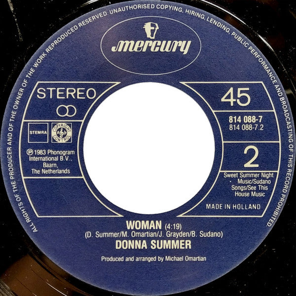 Donna Summer : Unconditional Love (7", Single)