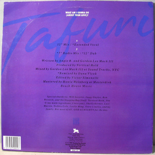 Tafuri : What Am I Gonna Do (About Your Love)? (12")