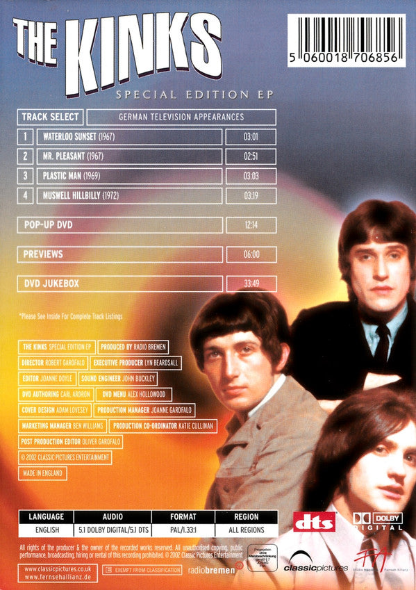 The Kinks : Special Edition EP (DVD-V, PAL, All)
