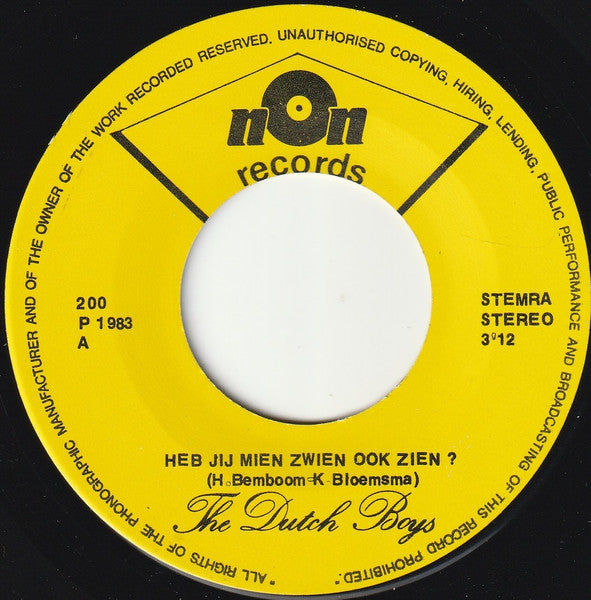 The Dutch Boys : Mien Zwien (7", Single)