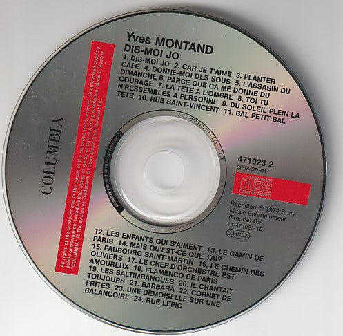 Yves Montand : Dis-Moi Jo (CD, Comp, RE)