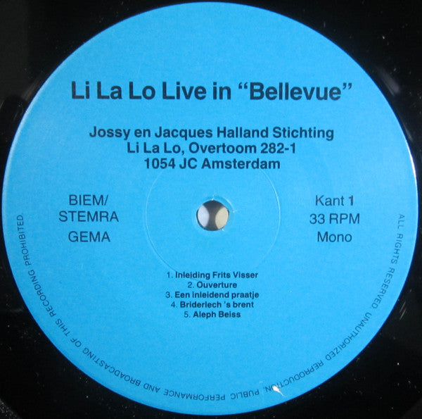 Lilalo : Live In "Bellevue" (3xLP, Album)