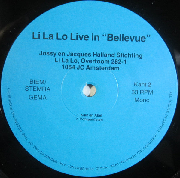 Lilalo : Live In "Bellevue" (3xLP, Album)