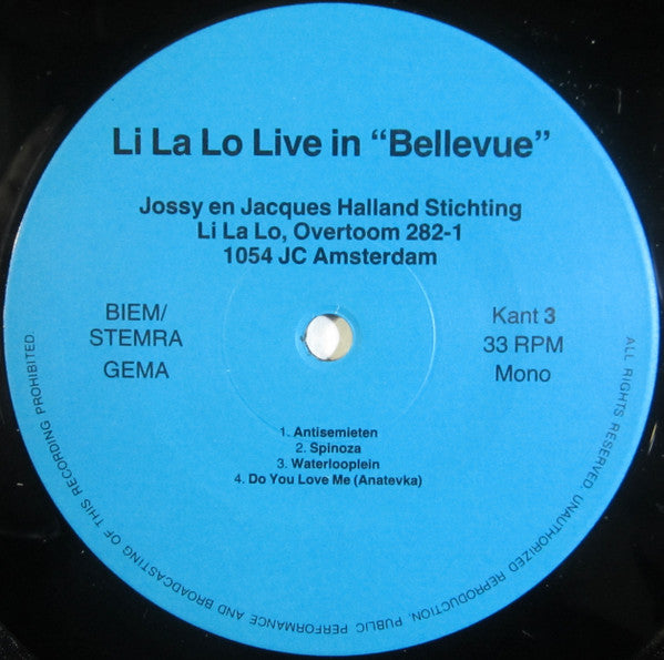Lilalo : Live In "Bellevue" (3xLP, Album)