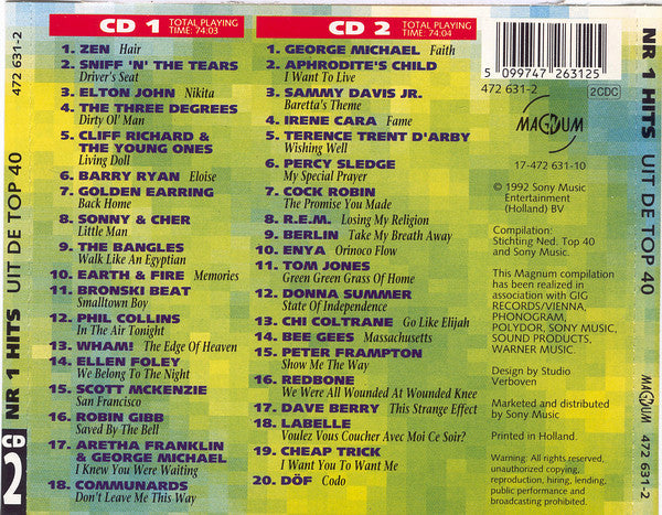 Various : Nr 1 Hits Uit De Top 40 (1965 - 1991) (2xCD, Comp)
