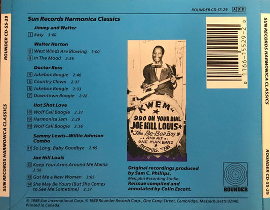 Various : Sun Records Harmonica Classics (CD, Comp, RE)
