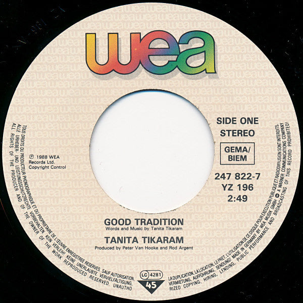 Tanita Tikaram : Good Tradition (7", Single)