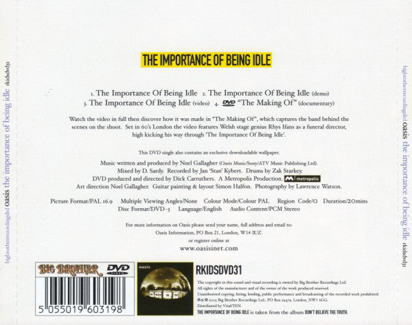 Oasis (2) : The Importance Of Being Idle (DVD-V, Single, PAL)
