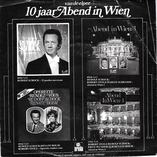 Renate Holm / Rudolf Schock : Van De LP: Hoogtepunten Uit 10 Jaar Abend In Wien (7", Single, Promo)