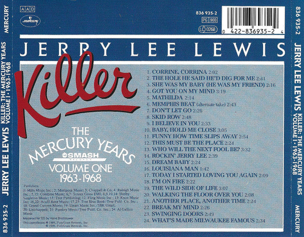 Jerry Lee Lewis : Killer: The Mercury Years (Volume One 1963-1968) (CD, Comp, RM)
