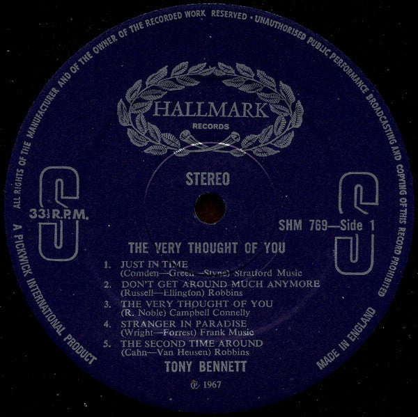 Tony Bennett : The Very Thought Of You (LP, Comp)