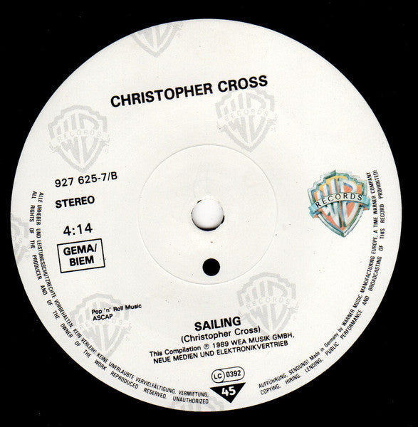 Christopher Cross : Ride Like The Wind / Sailing (7", Single, RE, Sma)