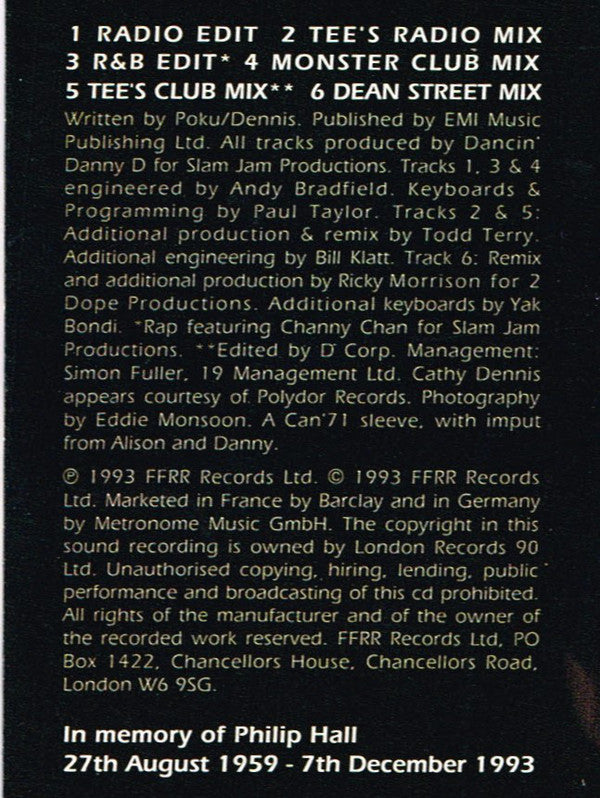 Dancin' Danny D Presents D Mob With Cathy Dennis : Why? (CD, Single)
