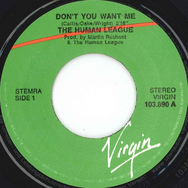 The Human League : Don't You Want Me / Seconds (7", Single)