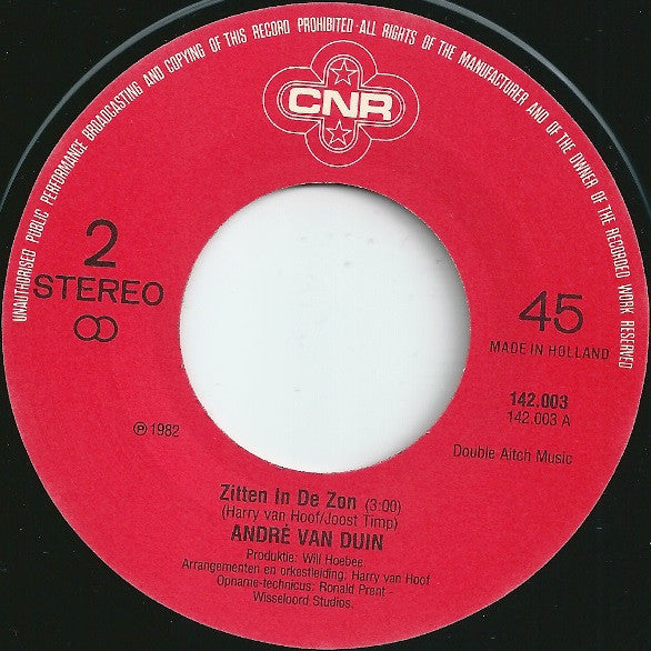 André van Duin : Als De Zon Schijnt / Zitten In De Zon (7", Single)