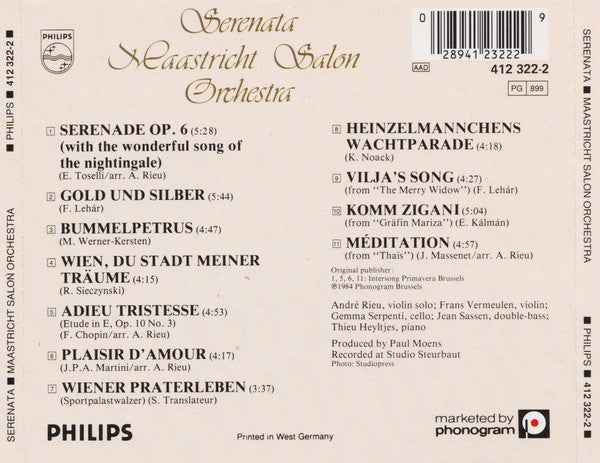 Maastrichts Salon Orkest : Serenata (CD, Album, RP)