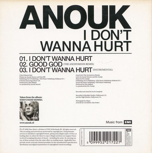 Anouk : I Don't Wanna Hurt (CD, Maxi)