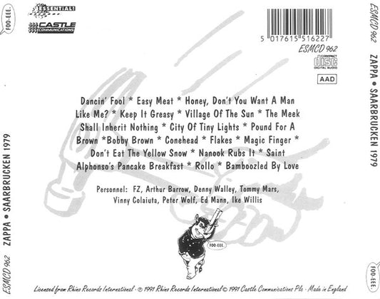 Frank Zappa : Saarbrücken 1978 (CD, Album)