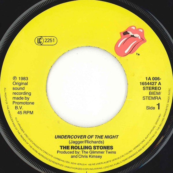 The Rolling Stones : Undercover Of The Night (7", Single)
