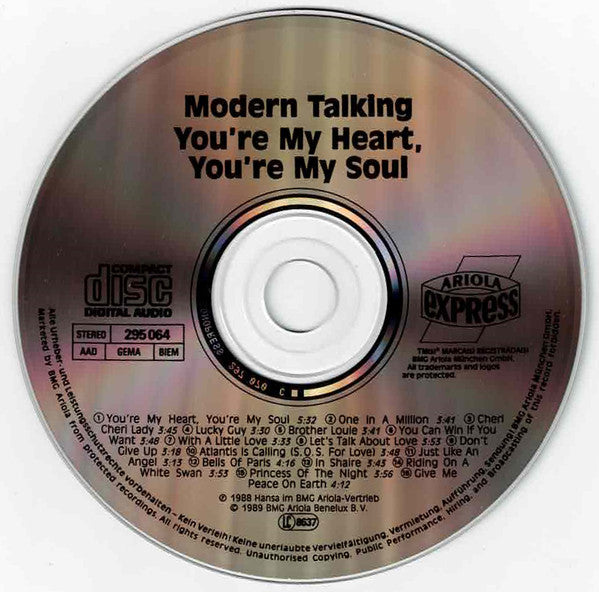 Modern Talking : You're My Heart, You're My Soul (CD, Comp)