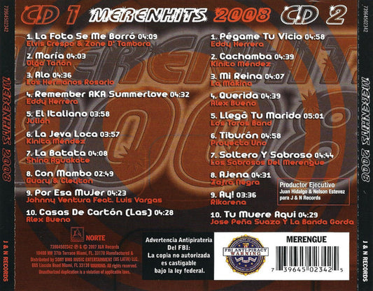 Various : Merenhits 2008 (2xCD, Comp)