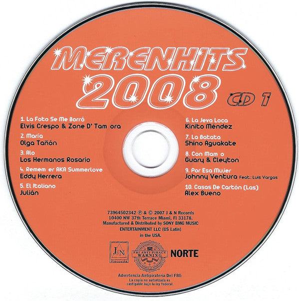 Various : Merenhits 2008 (2xCD, Comp)