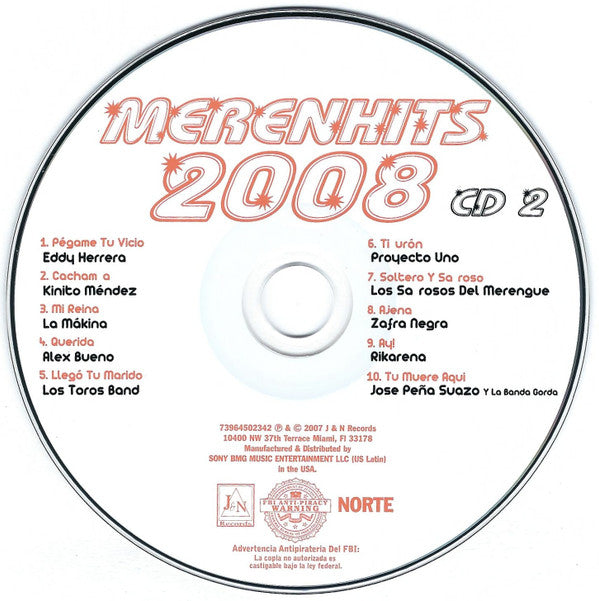 Various : Merenhits 2008 (2xCD, Comp)