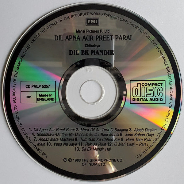 Shankar-Jaikishan : Dil Apna Aur Preet Parai / Dil Ek Mandir (CD, Comp)