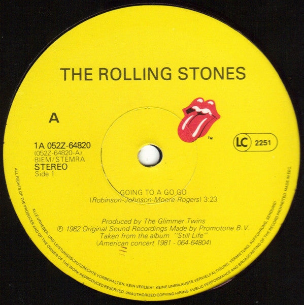 The Rolling Stones : Going To A Go Go (Live) (12", Single)