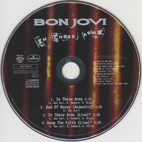 Bon Jovi : In These Arms (CD, Single)