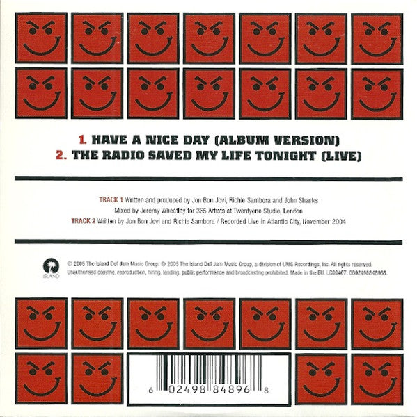 Bon Jovi : Have A Nice Day (CD, Single)