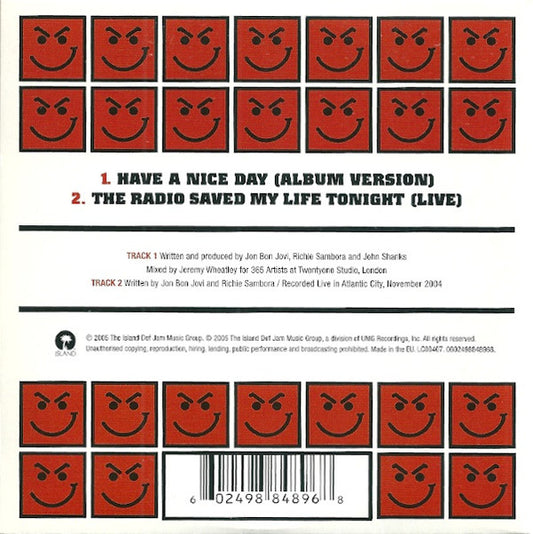 Bon Jovi : Have A Nice Day (CD, Single)