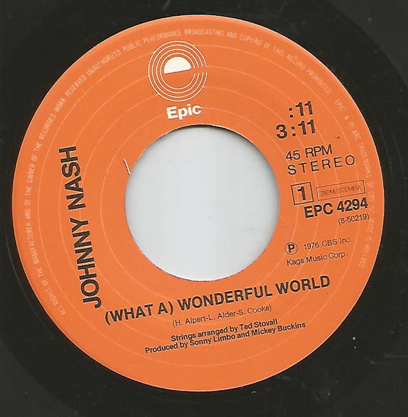Johnny Nash : (What A) Wonderful World (7", Single)