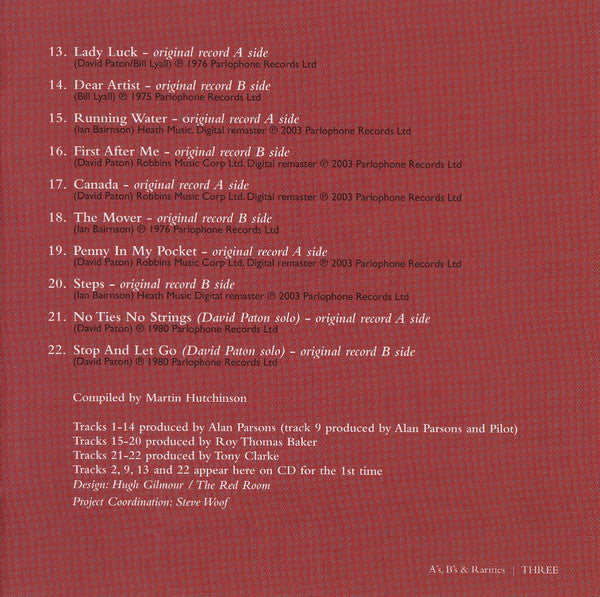 Pilot : A's, B's & Rarities (CD, Comp, RE)