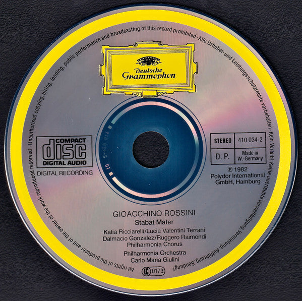 Gioacchino Rossini - Katia Ricciarelli • Lucia Valentini Terrani • Dalmacio Gonzalez • Ruggero Raimondi, Philharmonia Orchestra & Philharmonia Chorus, Carlo Maria Giulini : Stabat Mater (CD)