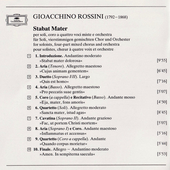 Gioacchino Rossini - Katia Ricciarelli • Lucia Valentini Terrani • Dalmacio Gonzalez • Ruggero Raimondi, Philharmonia Orchestra & Philharmonia Chorus, Carlo Maria Giulini : Stabat Mater (CD)