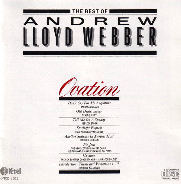 Andrew Lloyd Webber : Ovation - The Best Of Andrew Lloyd Webber (CD, Comp)