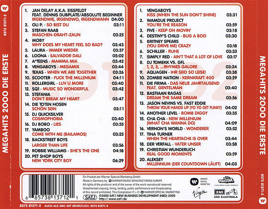 Various : Megahits 2000 Die Erste (2xCD, Comp)