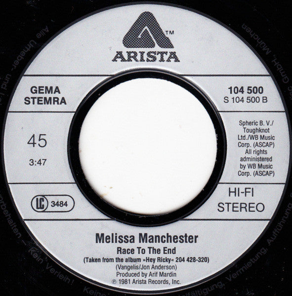 Melissa Manchester : You Should Hear How She Talks About You / Race To The End (7", Single)
