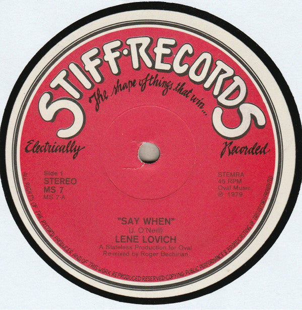 Lene Lovich : Say When (12")
