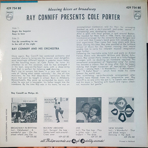 Ray Conniff And His Orchestra & Chorus : Blowing Kisses At Broadway - Ray Conniff Presents Cole Porter (7", EP)