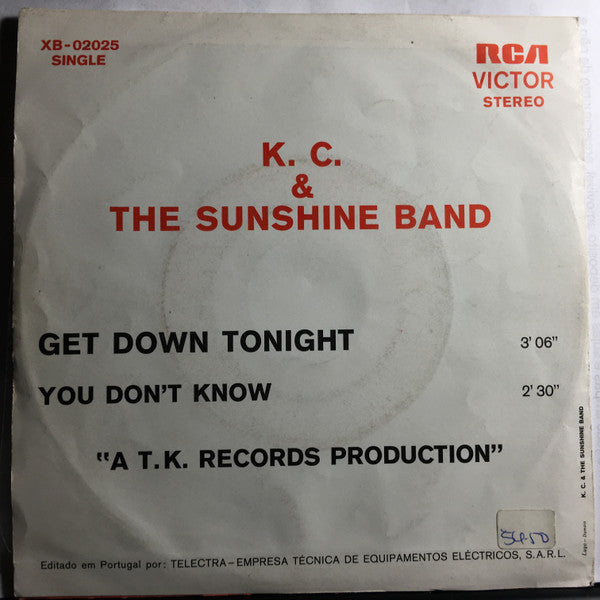 KC & The Sunshine Band : Get Down Tonight (7", Single)