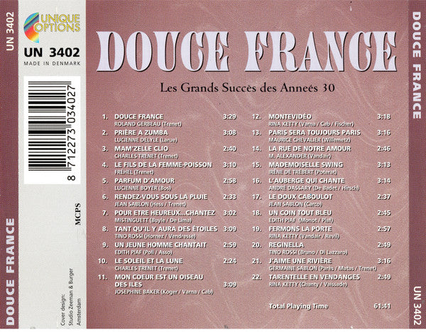 Various : Douce France (Les Grands Succes Des Anneés 30) (CD, Comp)