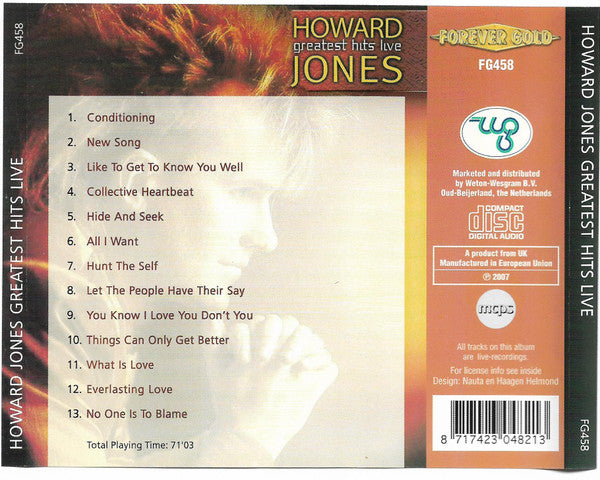 Howard Jones : Greatest hits live (CD, Album)