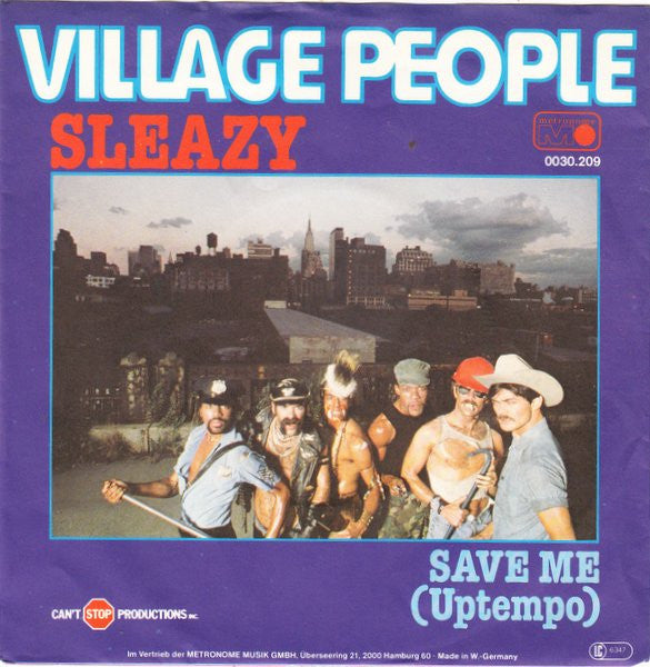 Village People : Sleazy (7", Single)